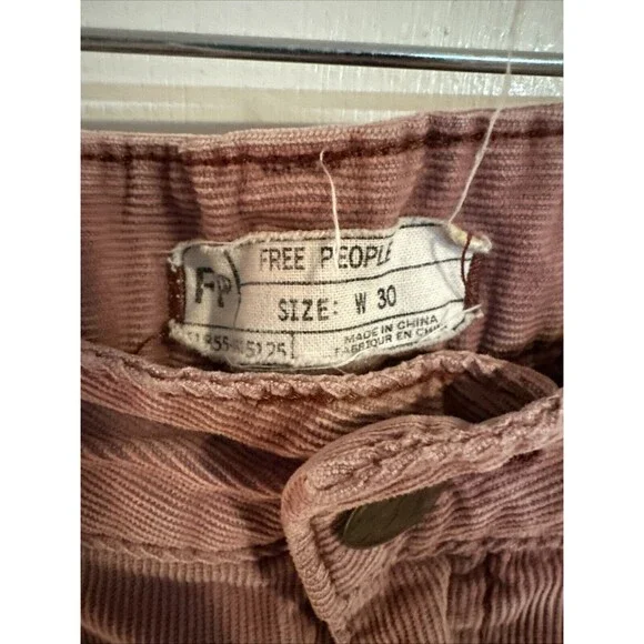 Free People PINK Skinny Corduroy Pants 30 Cotton Blend Retro Spring Lightweight - Picture 4 of 7